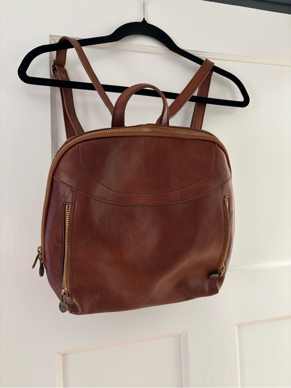 Women's Brown Leather Backpack - Sleek Everyday Carry